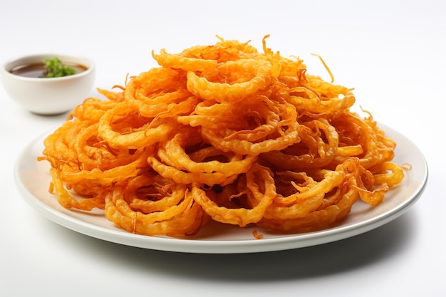 Fried Onions on white background