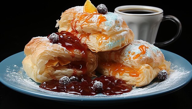 Photo fried pastries on white plate