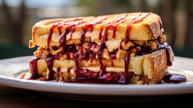 Fried peanut butter and jelly sandwich