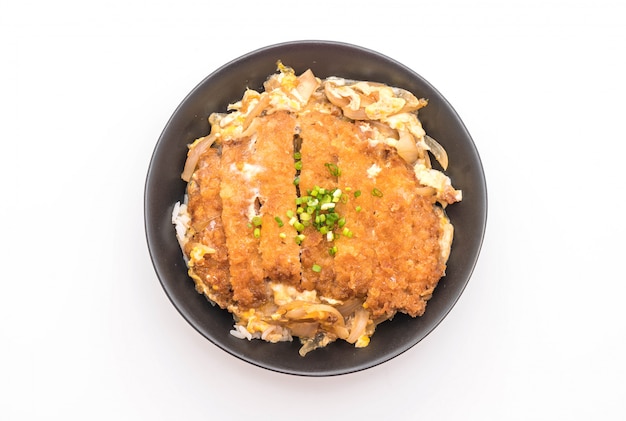 fried pork cutlet rice bowl (Katsudon)