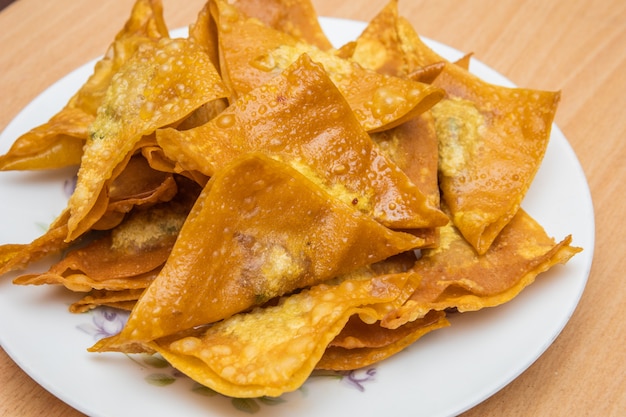 fried pork dim sum on dish