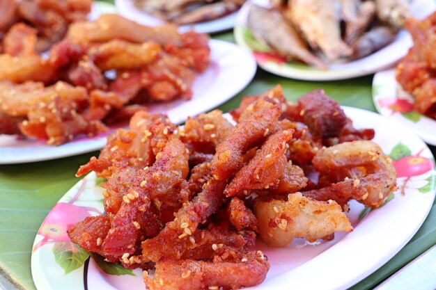 Fried pork at street food