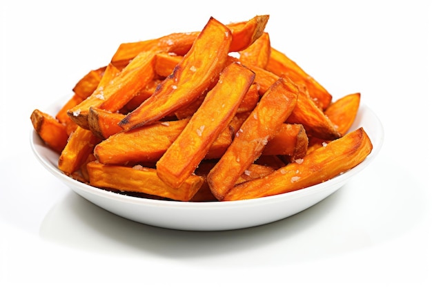 Fried potato fries on white background