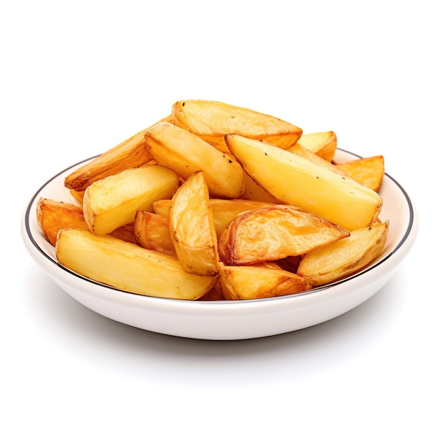 Фото fried_potato_pieces_inside_a_plate_with_whit_ac