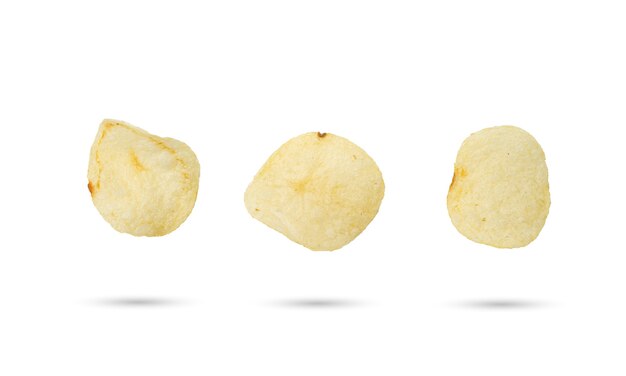 Fried potato slice on isolated white background