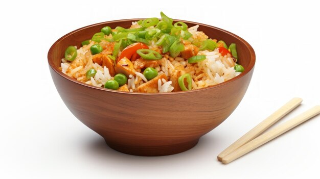 Fried Rice Bowl isolated on White Background