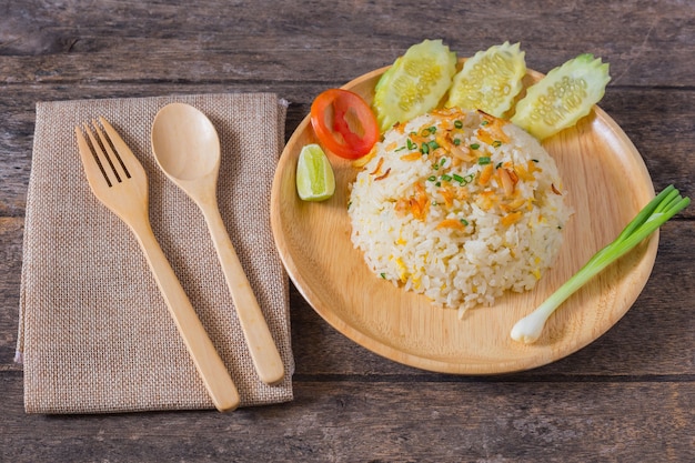 Photo fried rice thai style asia thailand