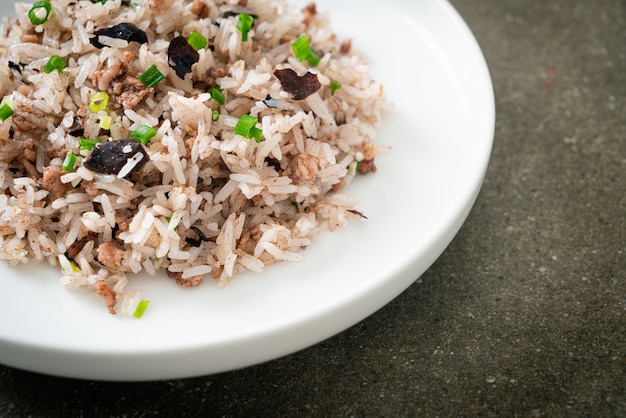 Fried Rice with Chinese Olives and Minced Pork - Asian food style