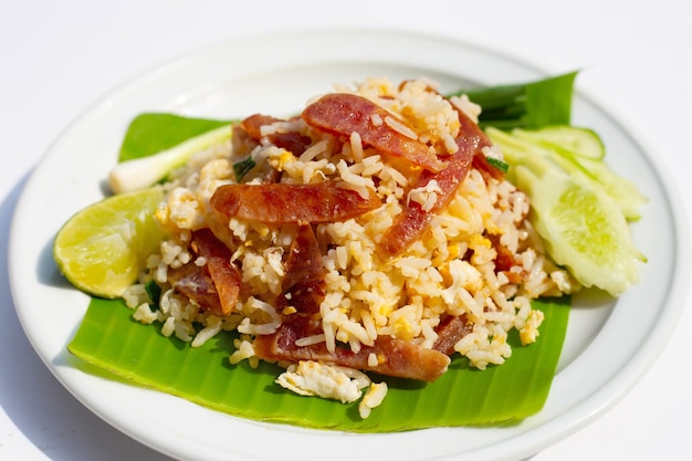 Fried rice with chinese sausage