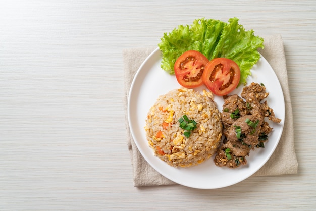 fried rice with grilled pork - Asian food style