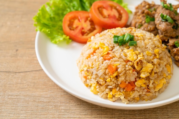 fried rice with grilled pork - Asian food style