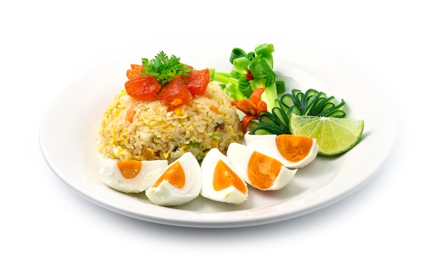 Fried Rice with Salt Egg ,egg.Thai Food fusion style