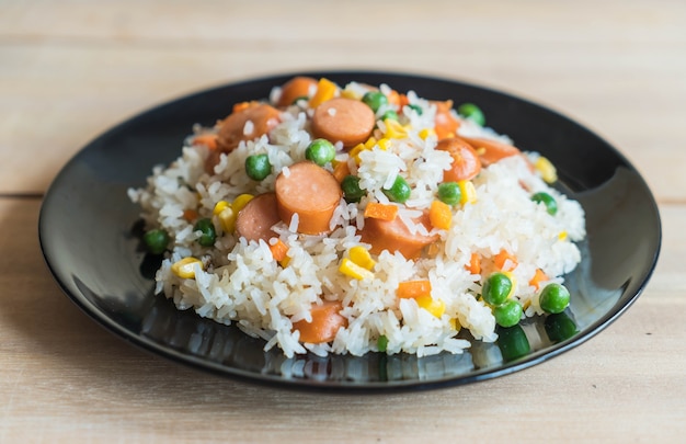 fried rice with sausage