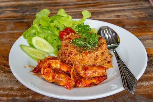 Fried rice with seafood ,spicy food Thai style.