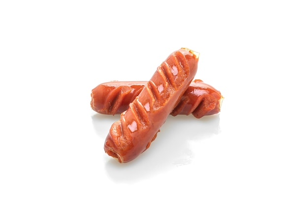 fried sausage isolated on white background