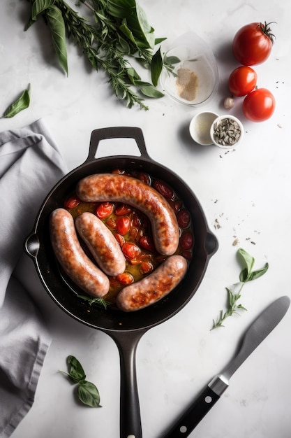 Photo fried sausages