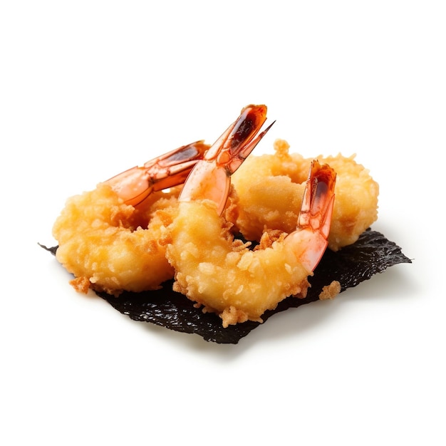 Fried shrimp ball on white background