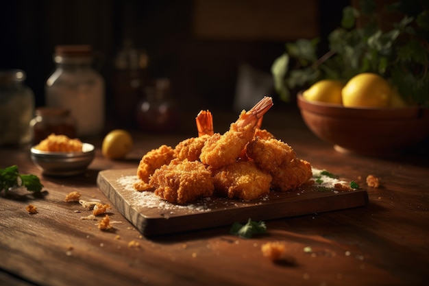 Fried shrimp breaded Generate Ai