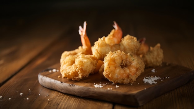 Fried shrimps background Illustration AI GenerativexA