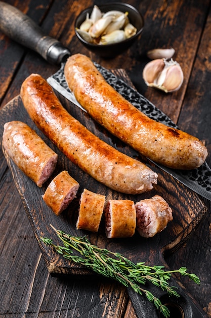 Fried and sliced pork Sausage with herbs