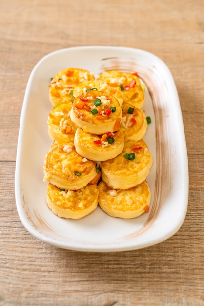 fried soft  egg tofu with garlic