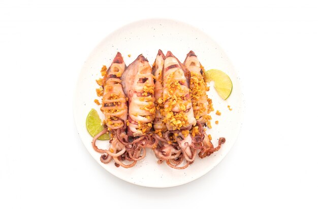 fried squid with garlic