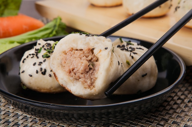 Fried stuffed meat closeup