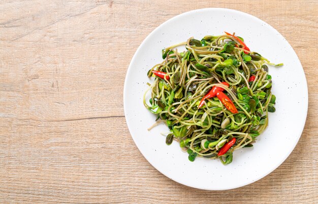 Fried Sunflower Sprout with Oyster Sauce