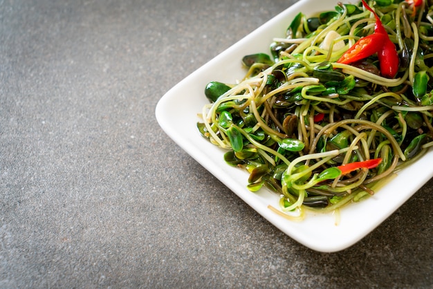 Fried Sunflower Sprout with Oyster Sauce