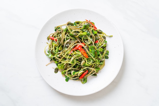 Fried Sunflower Sprout with Oyster Sauce