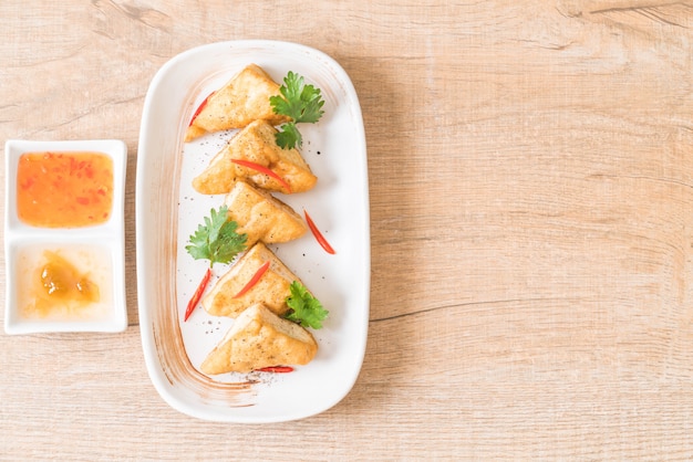 fried tofu - vegan food