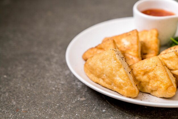 fried tofu - vegan food