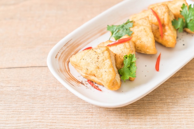 fried tofu - vegan food