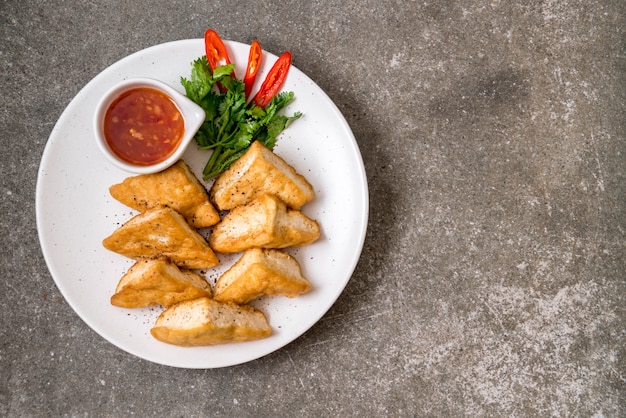 fried tofu - vegan food