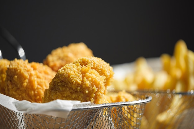 Fried wings close up