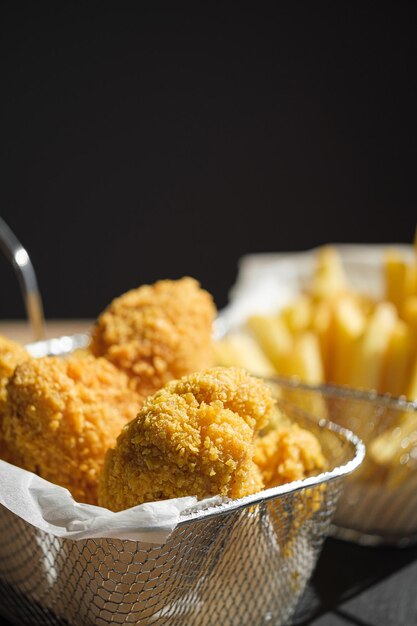 Fried wings close up