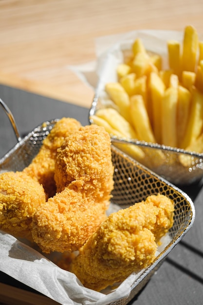 Fried wings close up