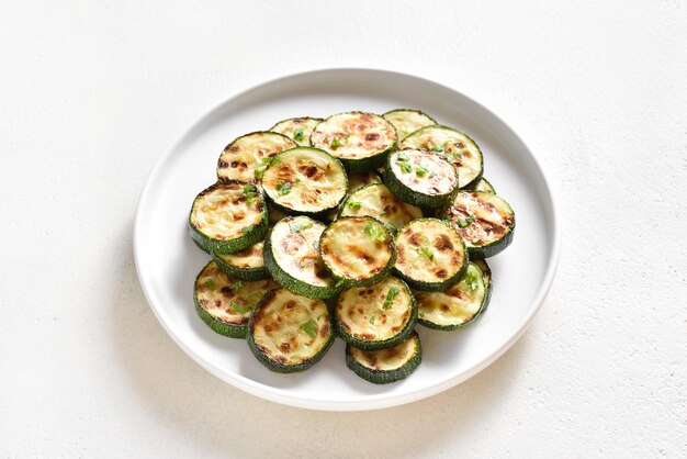 Fried zucchini on plate