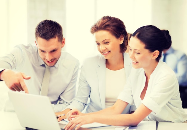 friendly business team having discussion in office