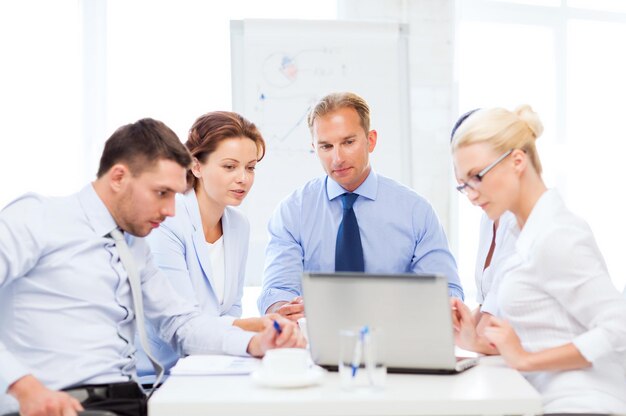 friendly business team having meeting in office