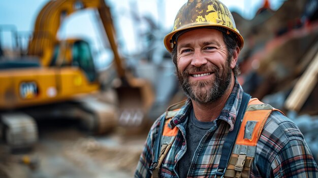 Friendly Construction Foreman at Industrial Site