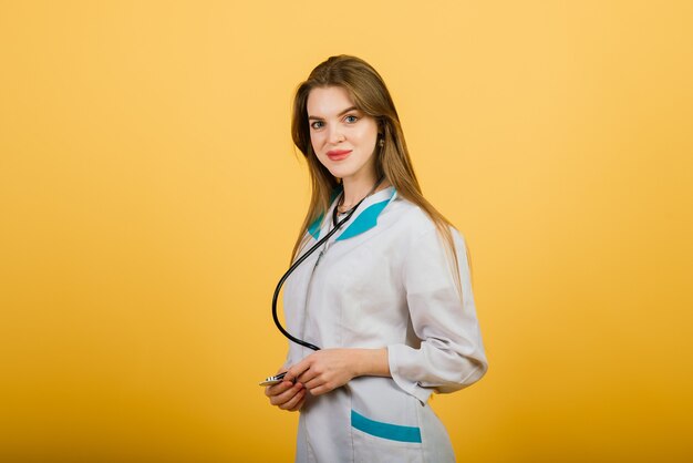 Friendly female doctor smiling