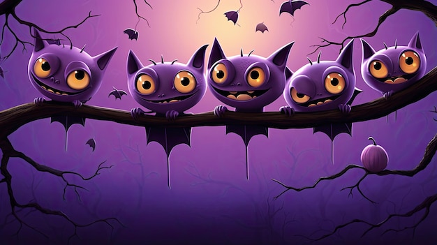 Фото Дружественные летучие мыши на хеллоуин