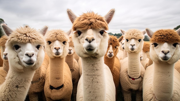 Friendly isolated alpaca farm