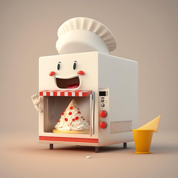 Friendly Microwave Character AI generative