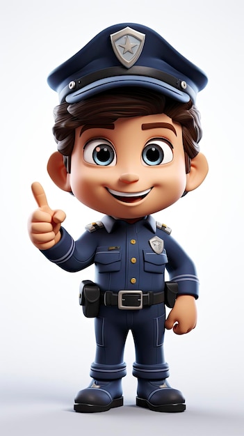 Фото Дружелюбный офицер - мультфильмный полицейский персонаж для детей