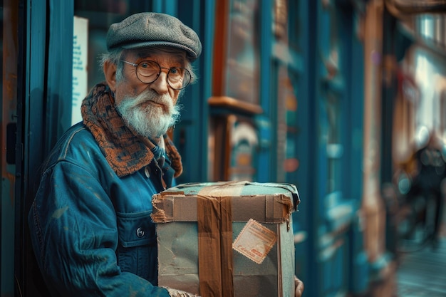 Friendly postman having a packet for you