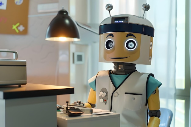 Friendly Robot Doctor in Home Office