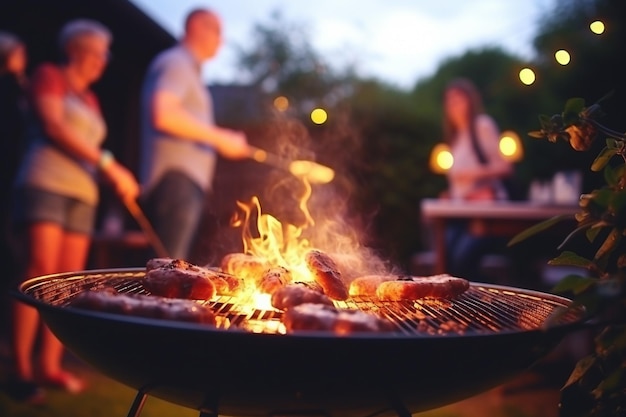 Friends on a bbq evening