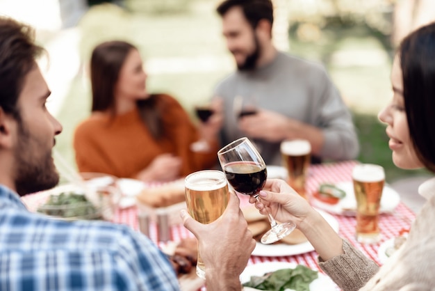 Friends came together for a barbecue.